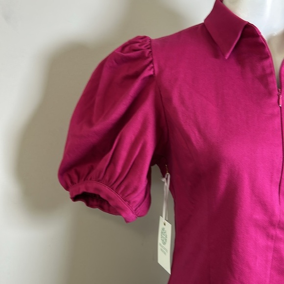 Tuckernuck HYACINTH HOUSE Raspberry Front Zip Denim Mini Dress Sz L NEW - Picture 7 of 14
